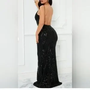 Fashion Nova | Dresses | Fashion Nova First Class Sequin Black Gown | Poshmark Fashion Nova | Dresses | Fashion Nova First Class Sequin Black Gown | Poshmark